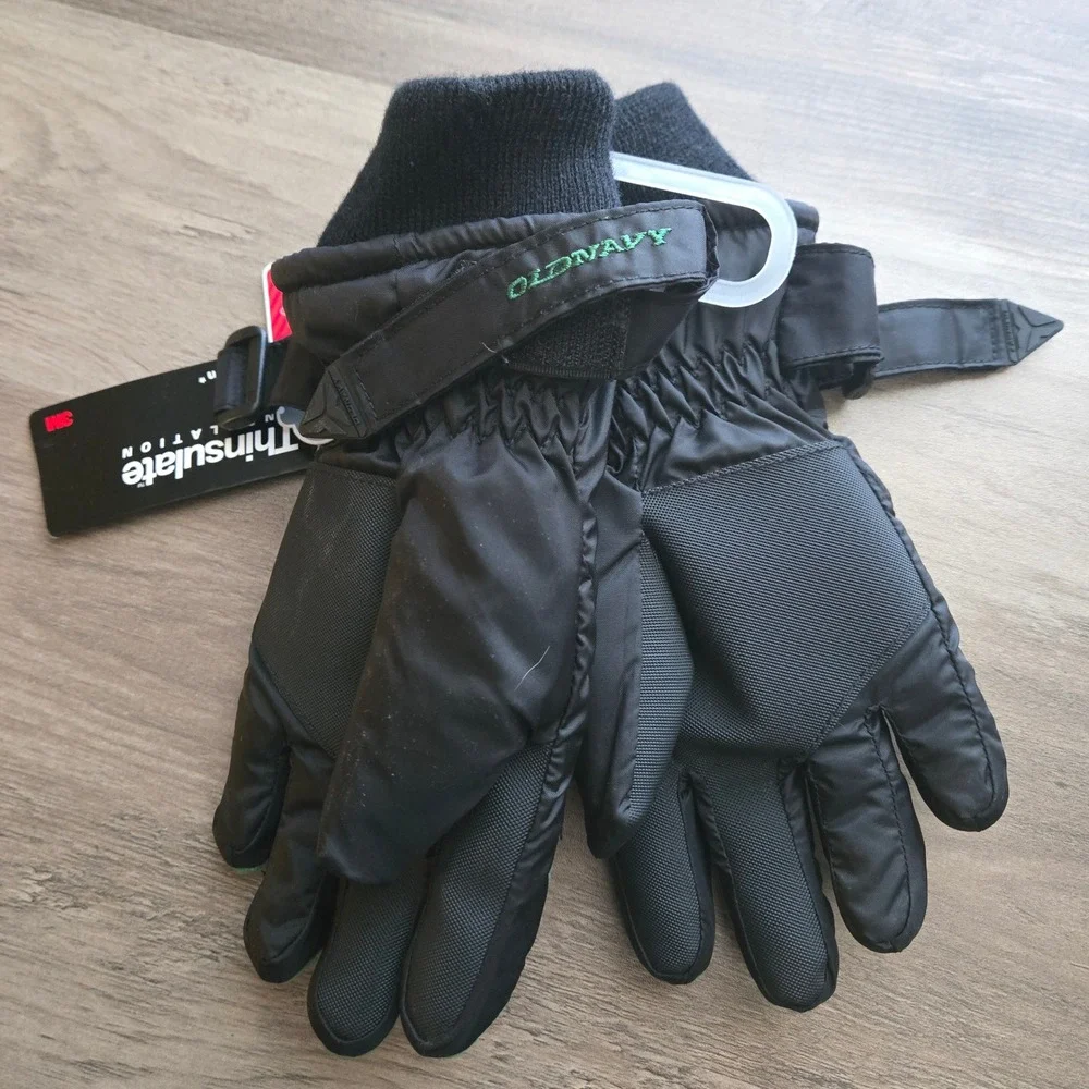 Old‎ Navy Snow Gloves Small Green Black Waterproof Insulated Winter New